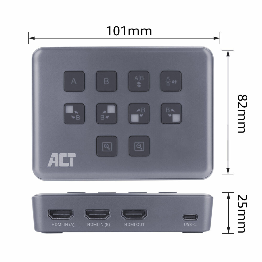 ACT Dual HDMI input USB-C Video Switcher, capturen en live streamen - Afbeelding 4