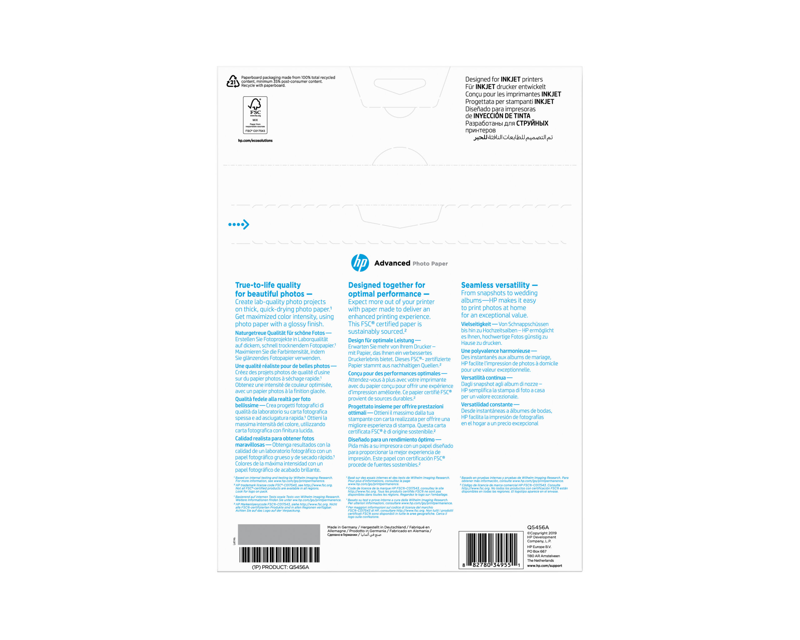 HP Advanced fotopapier, glanzend, 250 g/m2, A4 (210 x 297 mm), 25 vellen - Afbeelding 7