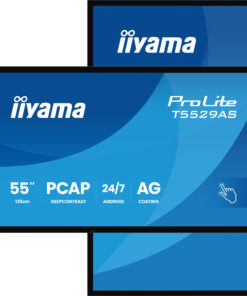iiyama T5529AS-B1AG beeldkrant Kiosk-ontwerp 138,7 cm (54.6") LED Wifi 450 cd/m² 4K Ultra HD Zwart Touchscreen Type processor Android 24/7