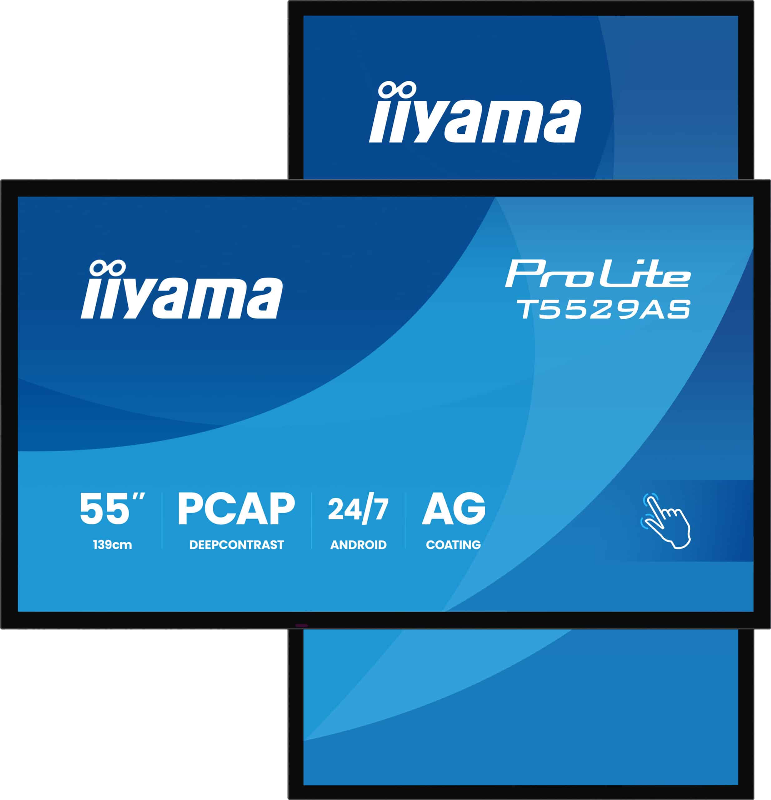 iiyama T5529AS-B1AG beeldkrant Kiosk-ontwerp 138,7 cm (54.6") LED Wifi 450 cd/m² 4K Ultra HD Zwart Touchscreen Type processor Android 24/7