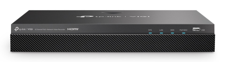 TP-Link VIGI NVR2008H-8MP-2TB Netwerk Video Recorder (NVR) Zwart