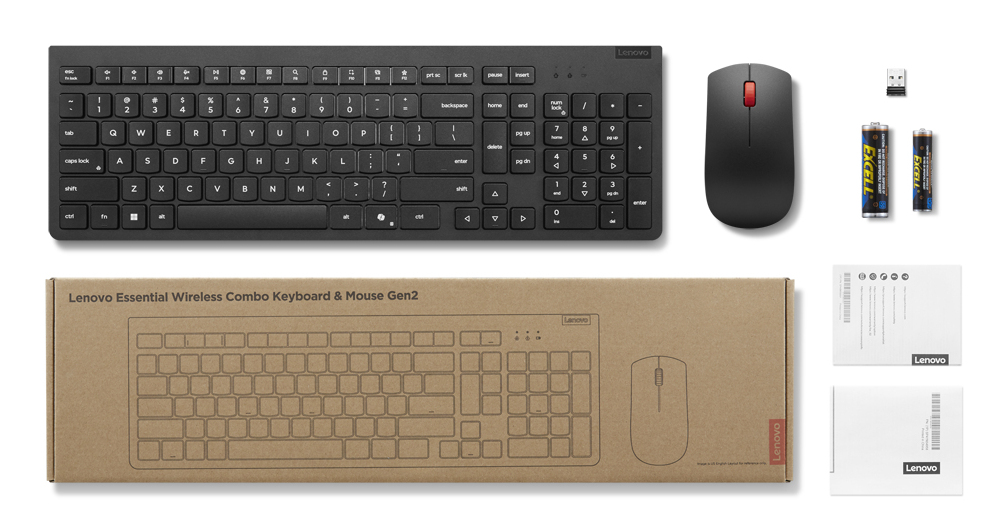 Lenovo 4X31R64457 toetsenbord Inclusief muis Kantoor RF Draadloos Belgisch, Engels Zwart - Afbeelding 6