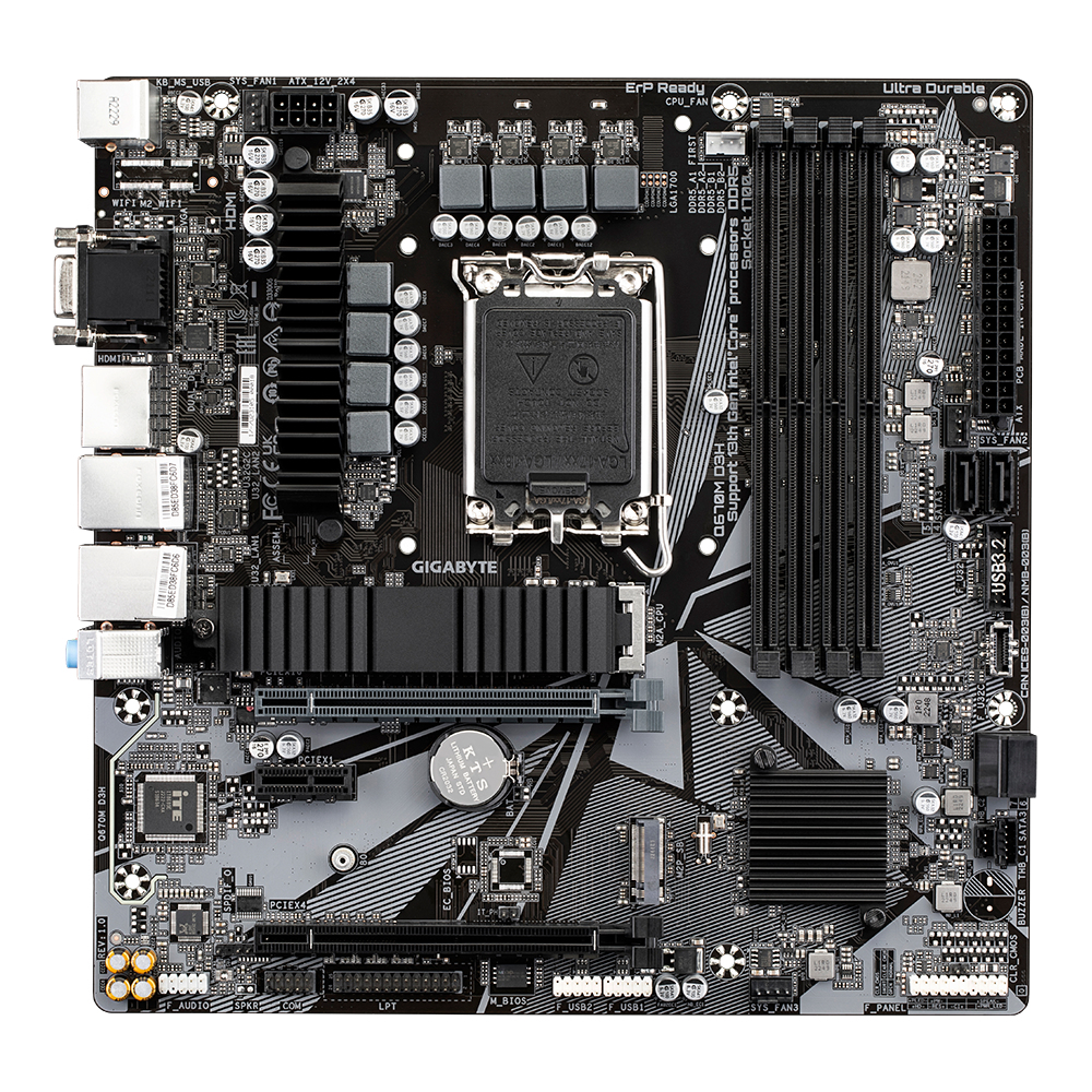 GIGABYTE Q670M D3H moederbord Intel Q670 LGA 1700 micro ATX - Afbeelding 2