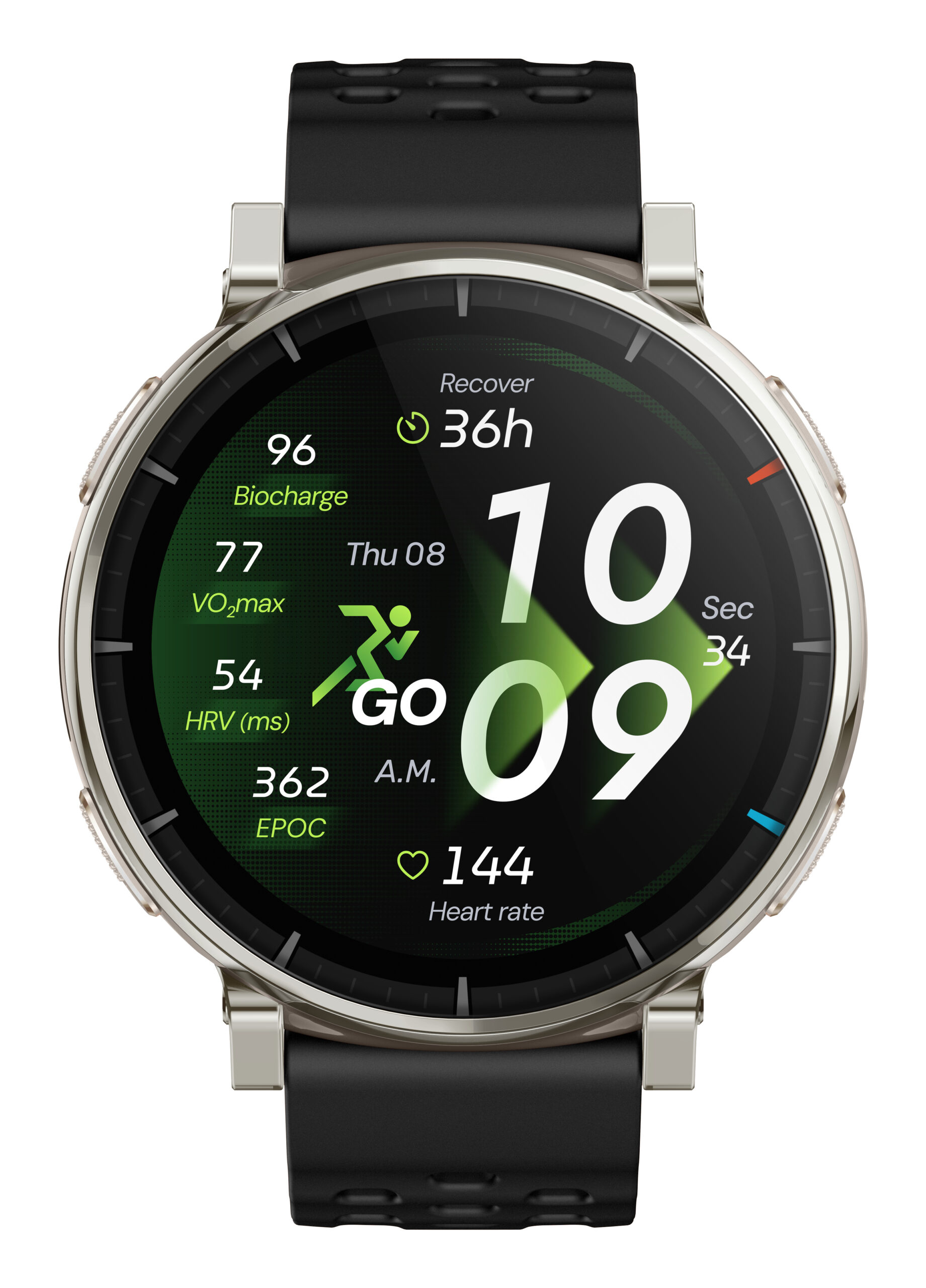 Amazfit Active 3 3,35 cm (1.32") AMOLED Digitaal 466 x 466 Pixels Touchscreen Goud GPS - Afbeelding 2