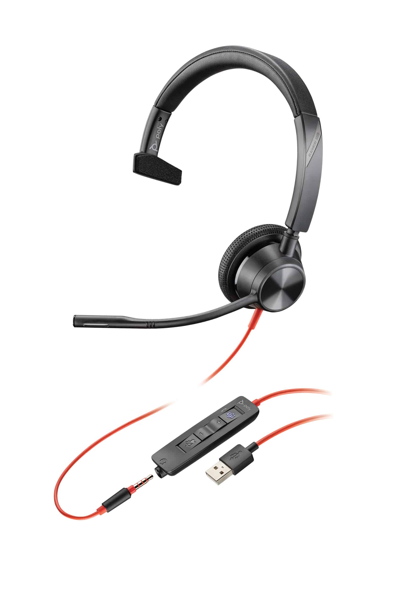 HP Poly Blackwire 3315 Microsoft Teams Certified USB-A Headset - Afbeelding 4