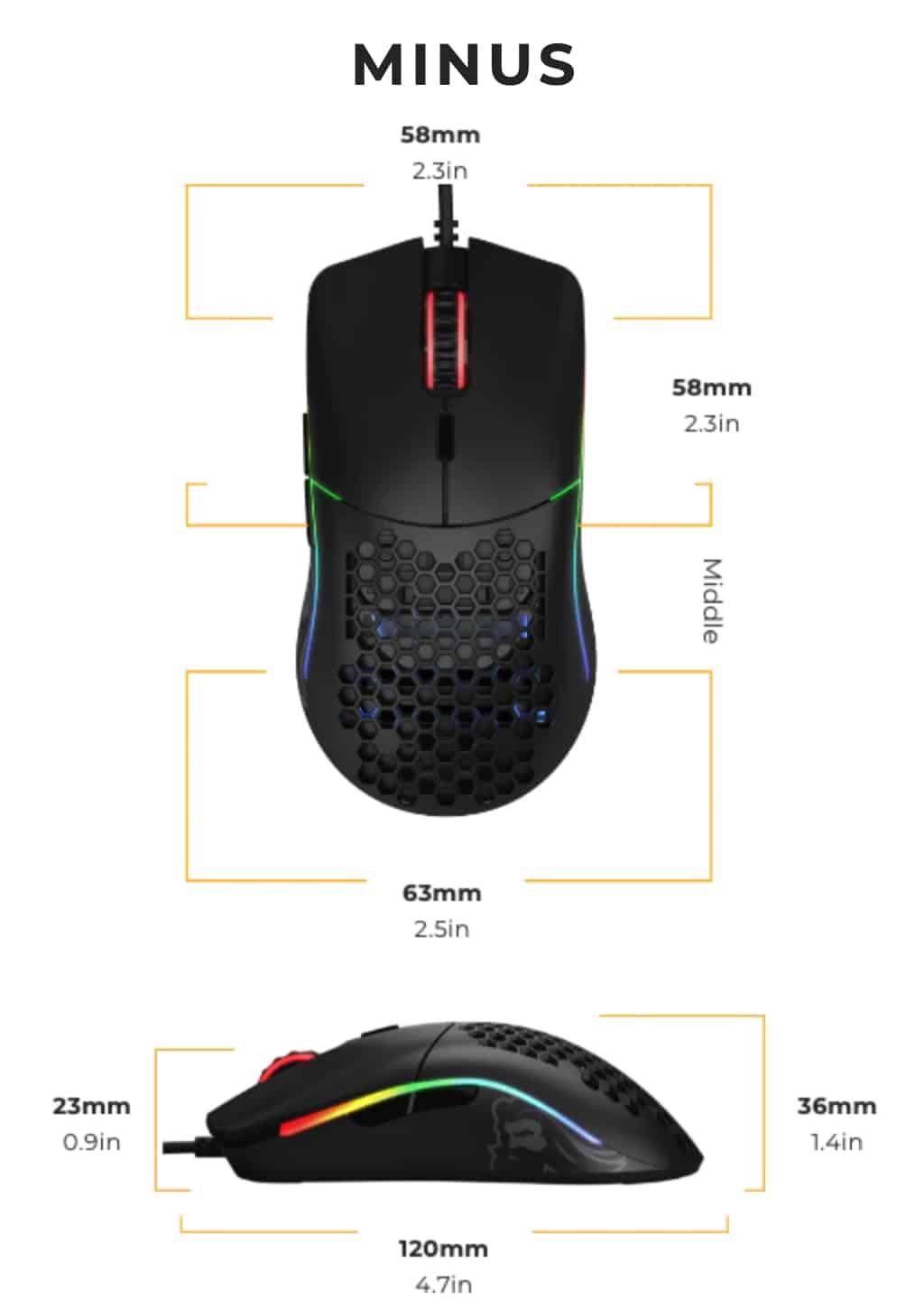 Glorious Gaming Model O- muis Gamen Rechtshandig USB Type-A Optisch 3200 DPI - Afbeelding 8