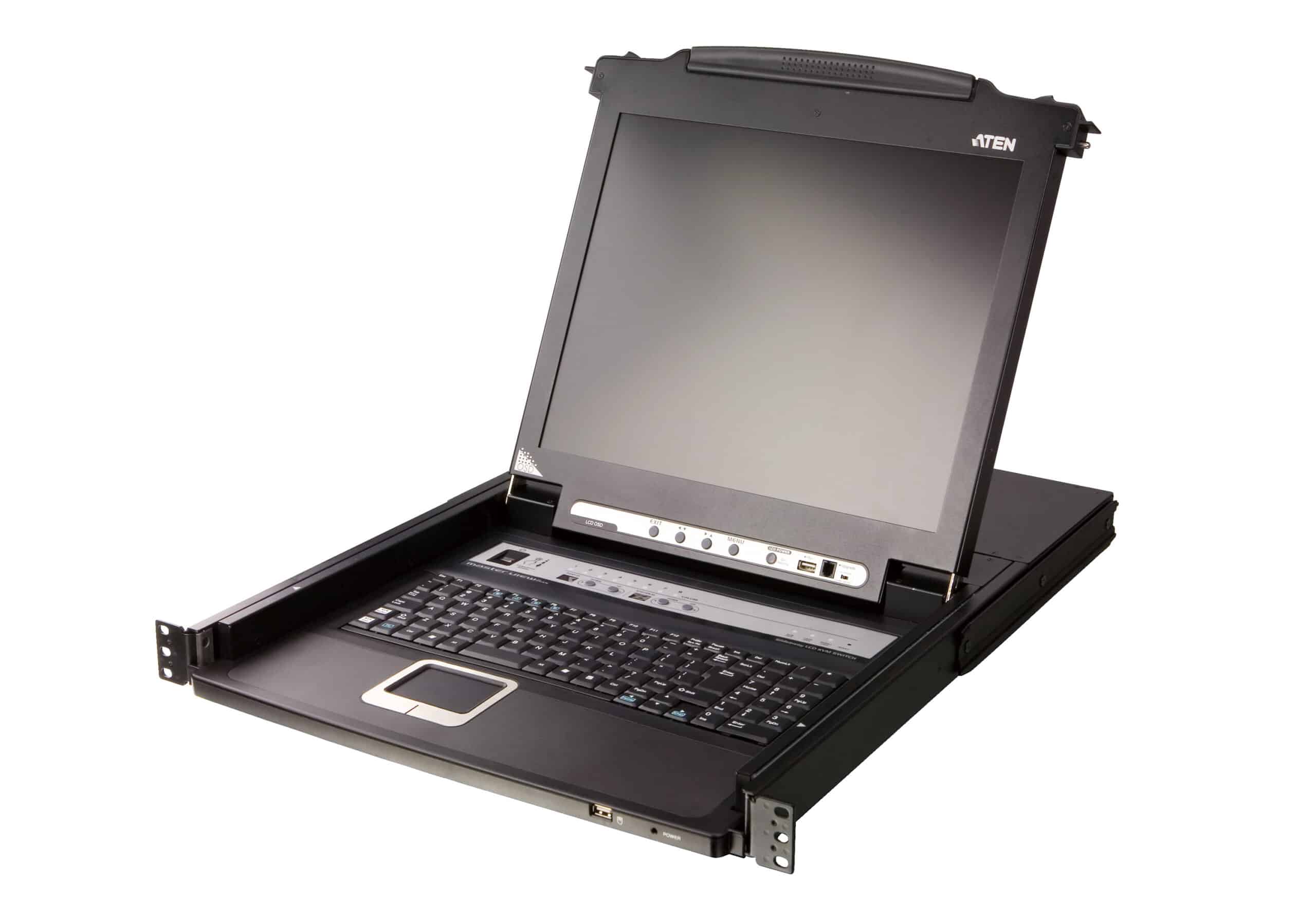 ATEN CL5708MW rack console 43,9 cm (17.3") 1920 x 1080 Pixels Metaal, Kunststof Zwart 1U