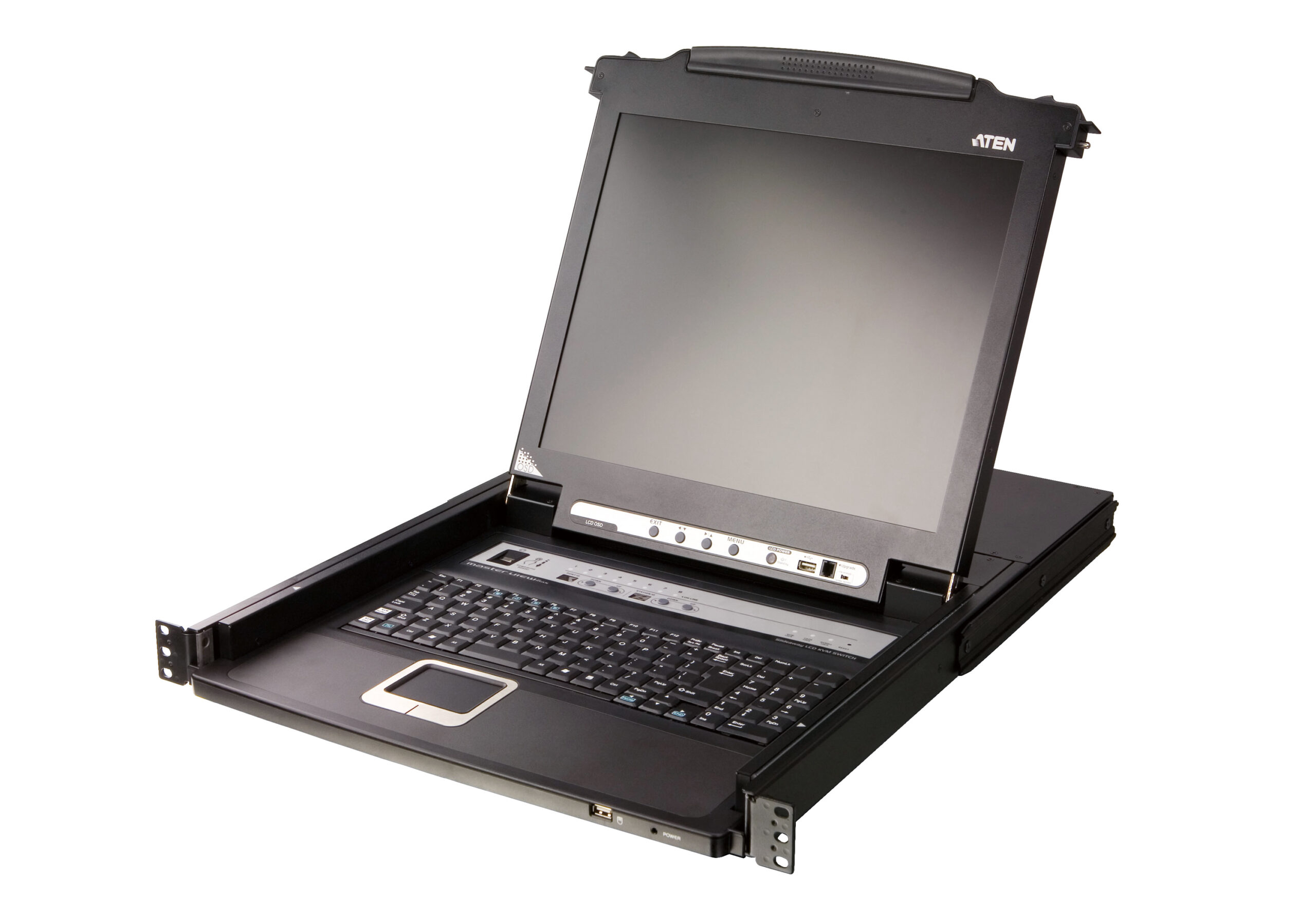 ATEN CL5708MW rack console 43,9 cm (17.3") 1920 x 1080 Pixels Metaal, Kunststof Zwart 1U