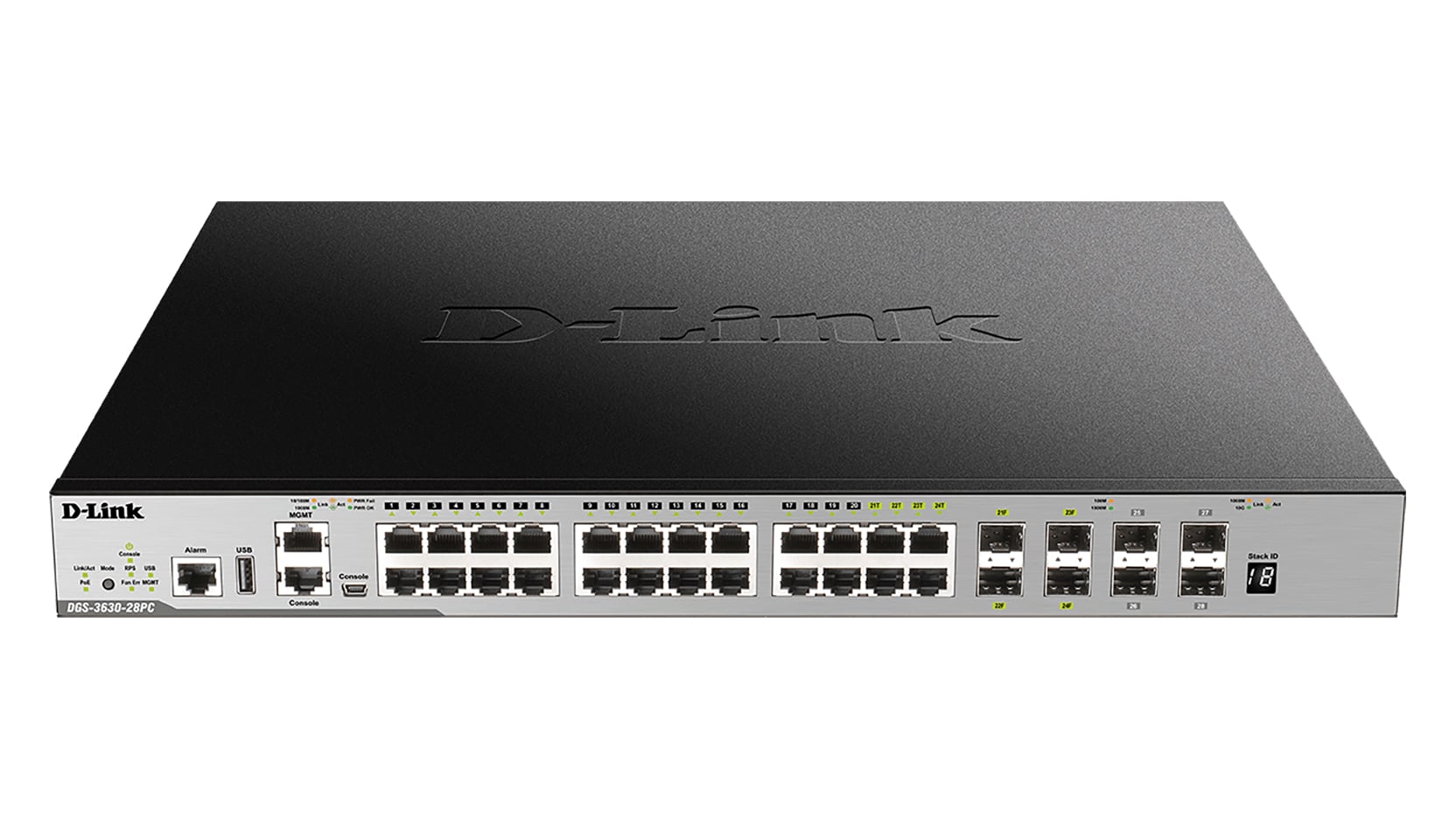 D-Link DGS-3630-28PC/SI/E netwerk-switch Managed L3 Gigabit Ethernet (10/100/1000) Power over Ethernet (PoE) Zwart, Grijs - Afbeelding 3