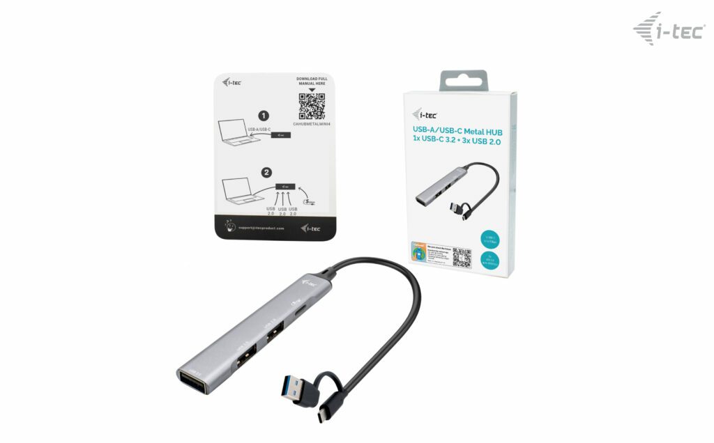 i-tec USB-C/USB-A Metal HUB 1x USB 3.0 + 3x USB 2.0 - Afbeelding 4