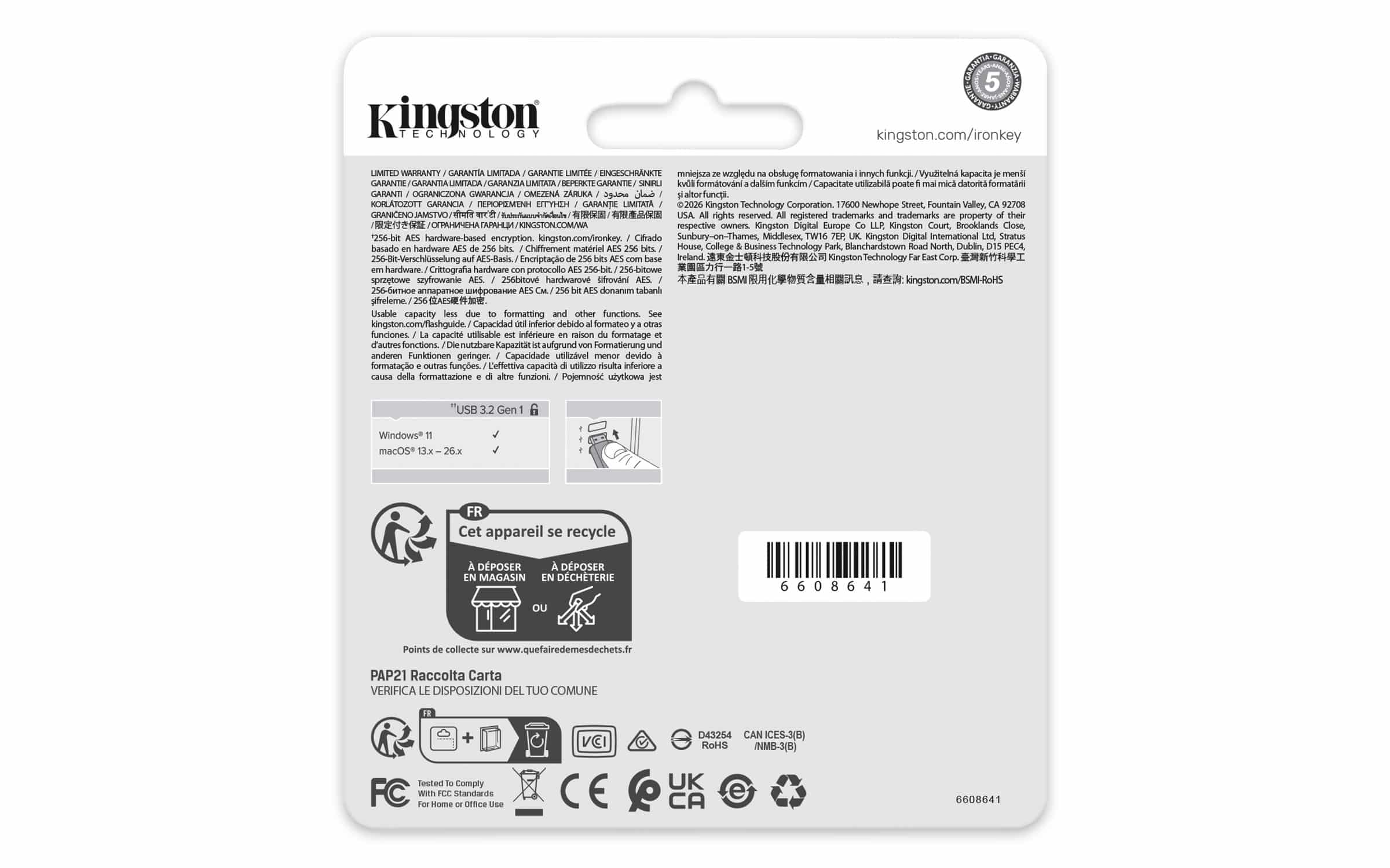 Kingston Technology IronKey 256GB Locker Plus 50 G2, FIPS 197, AES-256 - Afbeelding 5