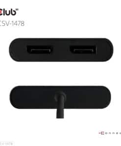 CLUB3D USB Type-C (with USB Type-A adapter) to dual DisplayPort(4K60Hz) Video Splitter - Afbeelding 7
