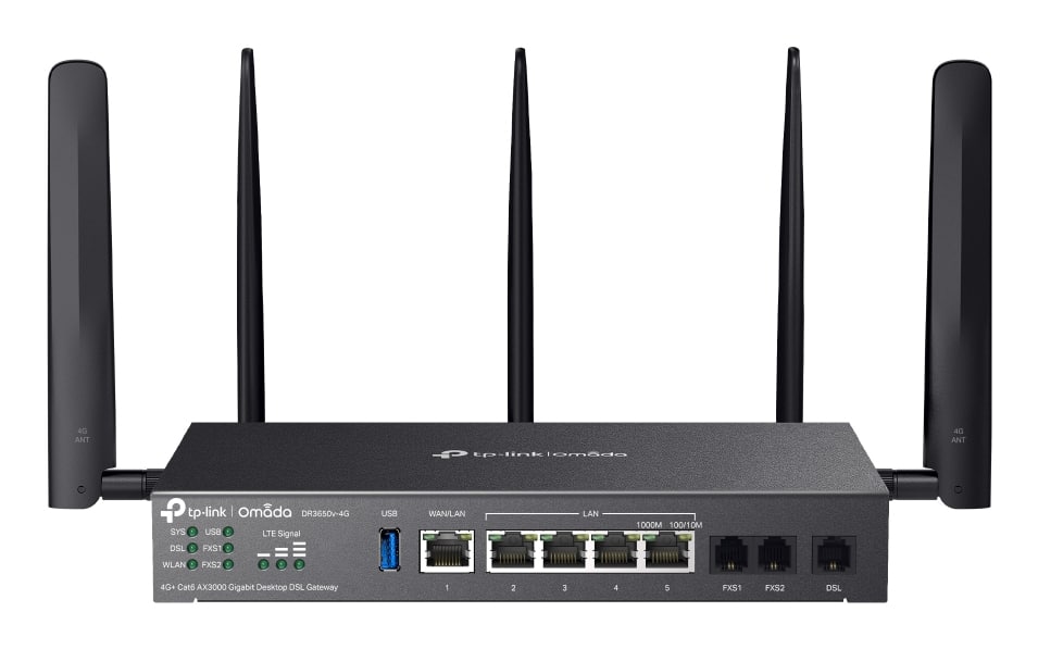 TP-Link Omada DR3650V-4G draadloze router Gigabit Ethernet Dual-band (2.4 GHz / 5 GHz) Zwart