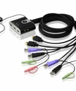 ATEN 2-poorts USB HDMI-/audiokabel KVM-switch met externe poortselectieschakelaar - Afbeelding 2