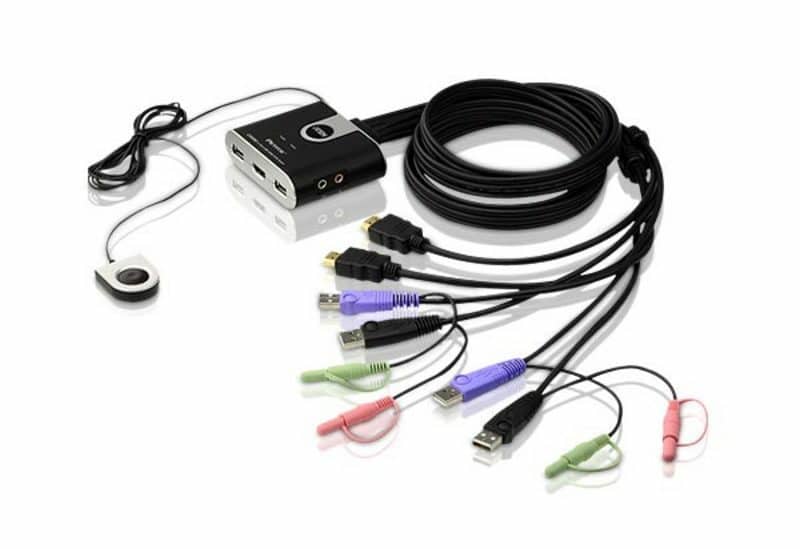 ATEN 2-poorts USB HDMI-/audiokabel KVM-switch met externe poortselectieschakelaar - Afbeelding 2