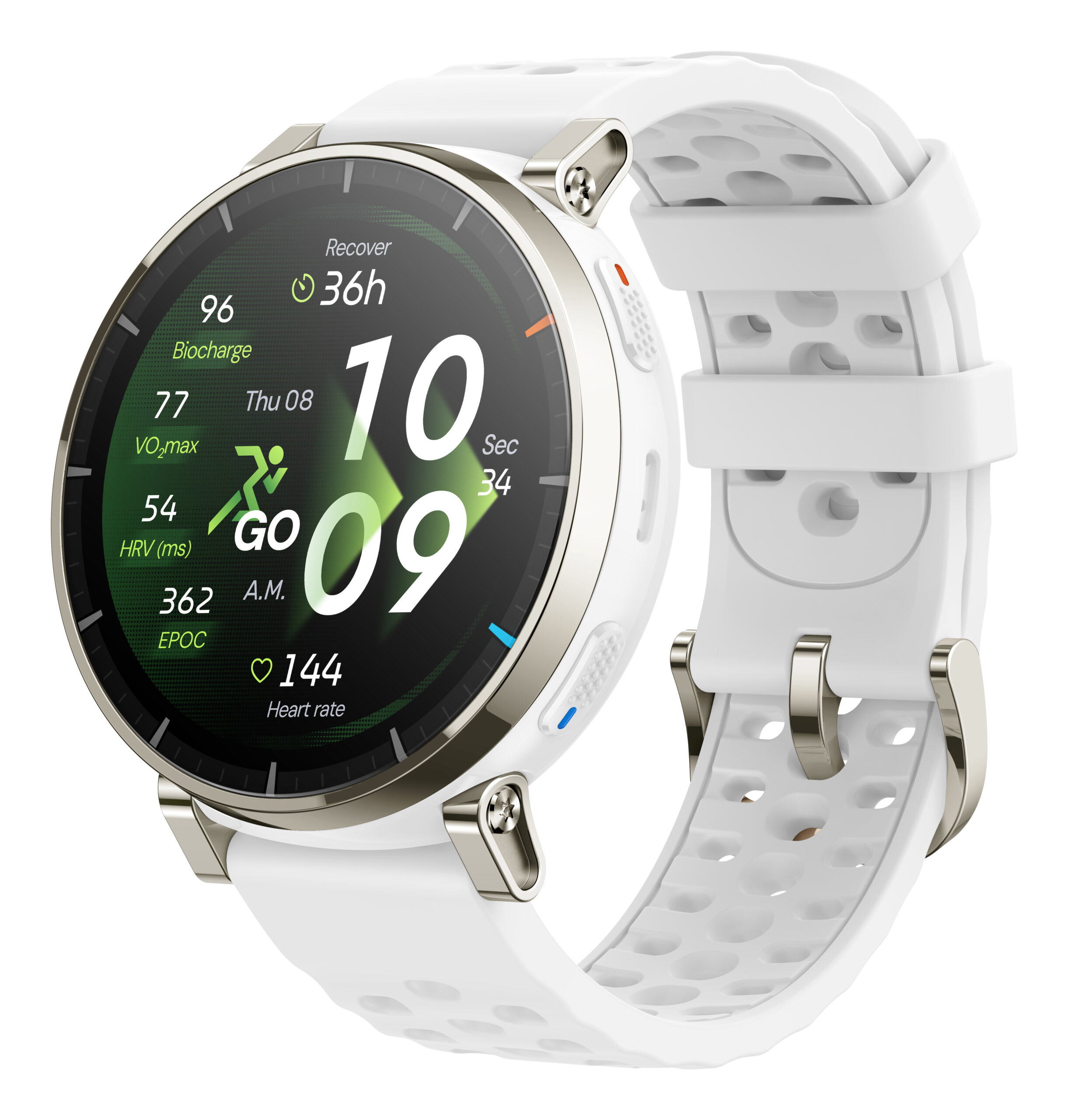 Amazfit Active 3 3,35 cm (1.32") AMOLED Digitaal 466 x 466 Pixels Touchscreen Goud GPS - Afbeelding 3