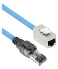 ACT Blauw 35 meter S/FTP CAT6A B2ca PoE++ 100W solid prefab installatiekabel, RJ45 male – female