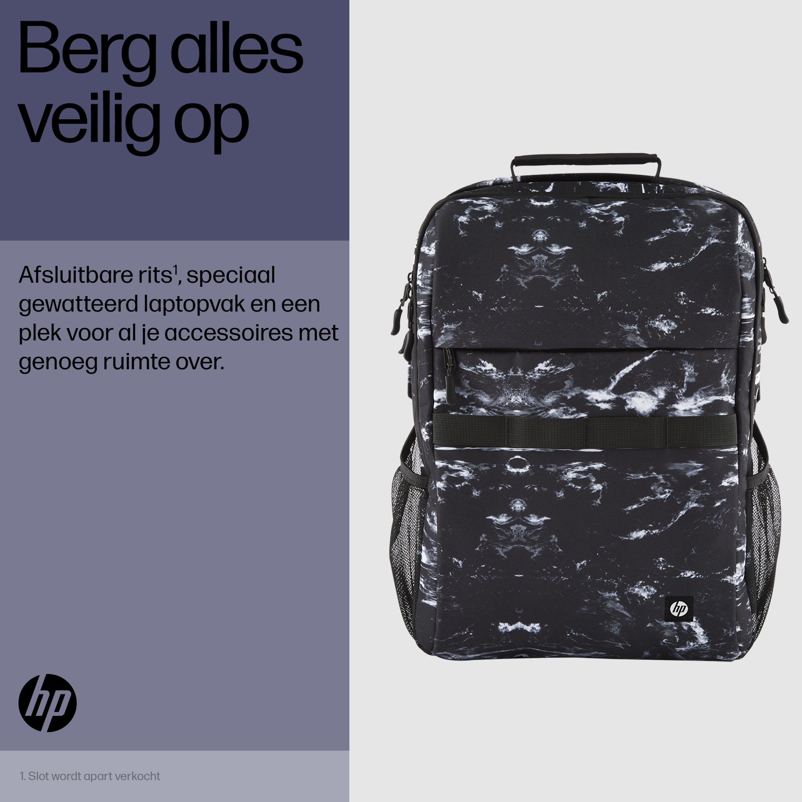 HP Campus XL Backpack, Marble Stone - Afbeelding 4