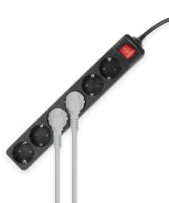 ACT Stekkerdoos met lichtgevende schakelaar, 6 sockets, 3 m, zwart - Afbeelding 3