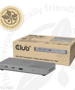 CLUB3D CSV-2563 5-1 Thunderbolt 5 Hub Triple video 5K60Hz Thunderbolt Share Certifi ed 180W - Afbeelding 6