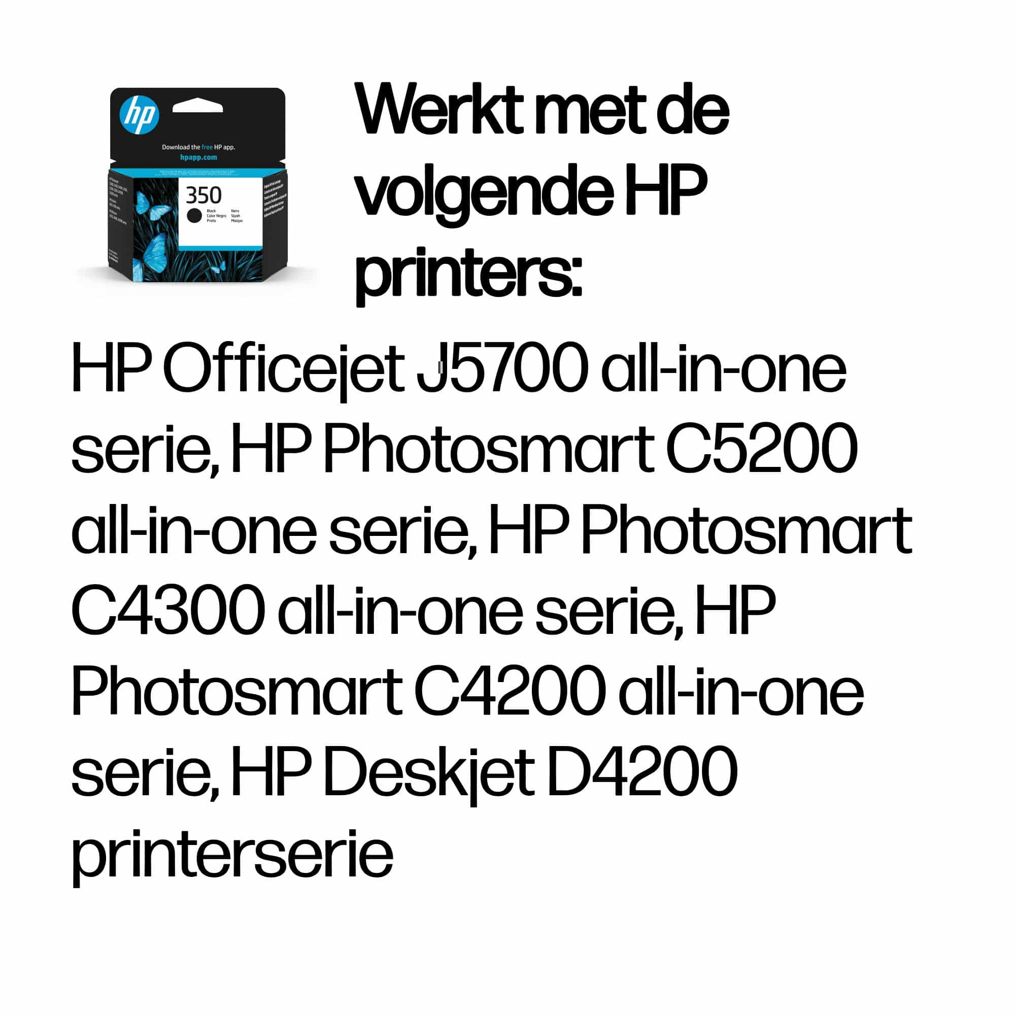 HP 350 originele zwarte inktcartridge