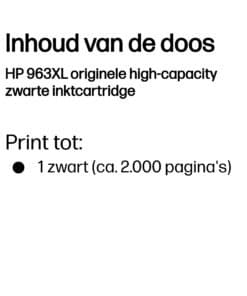 HP 963XL originele high-capacity zwarte inktcartridge - Afbeelding 2
