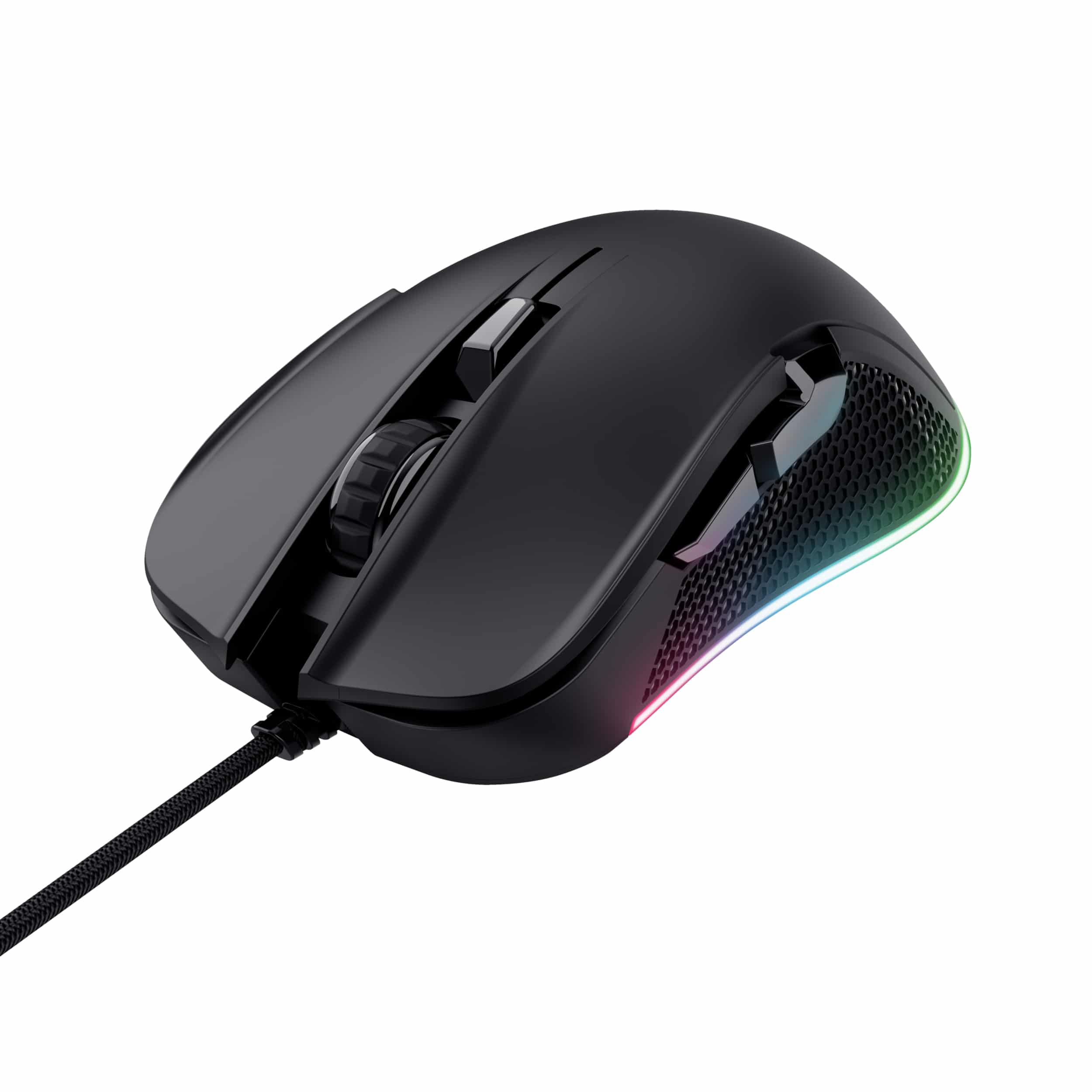 Trust GXT 922 YBAR Gaming Muis - Bedrade gamingmuis – 6 programmeerbare knoppen – 7200 DPI – Zwart
