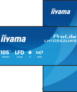 iiyama LH10552UWS-B1AG beeldkrant Kiosk-ontwerp 2,66 m (104.6") Wifi 500 cd/m² UltraWide 5K HD Type processor Android 24/7