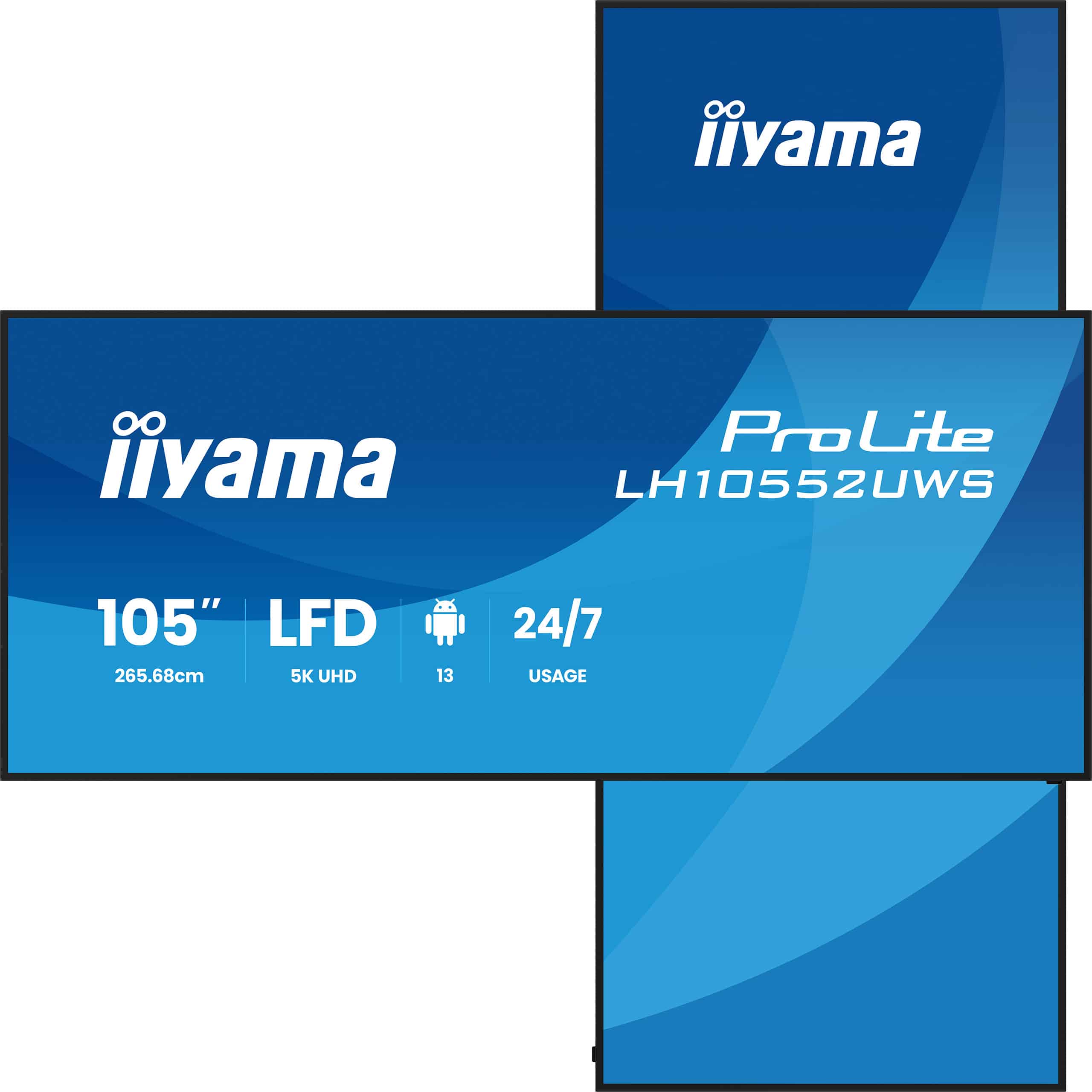 iiyama LH10552UWS-B1AG beeldkrant Kiosk-ontwerp 2,66 m (104.6") Wifi 500 cd/m² UltraWide 5K HD Type processor Android 24/7