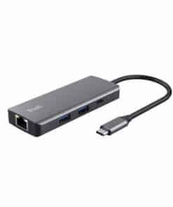 Trust Dalyx 6-in-1 USB-C Multiport Adapter – USB-C hub – Multiport adapter – Laptop docking adapter – 6 poorten – Zilver
