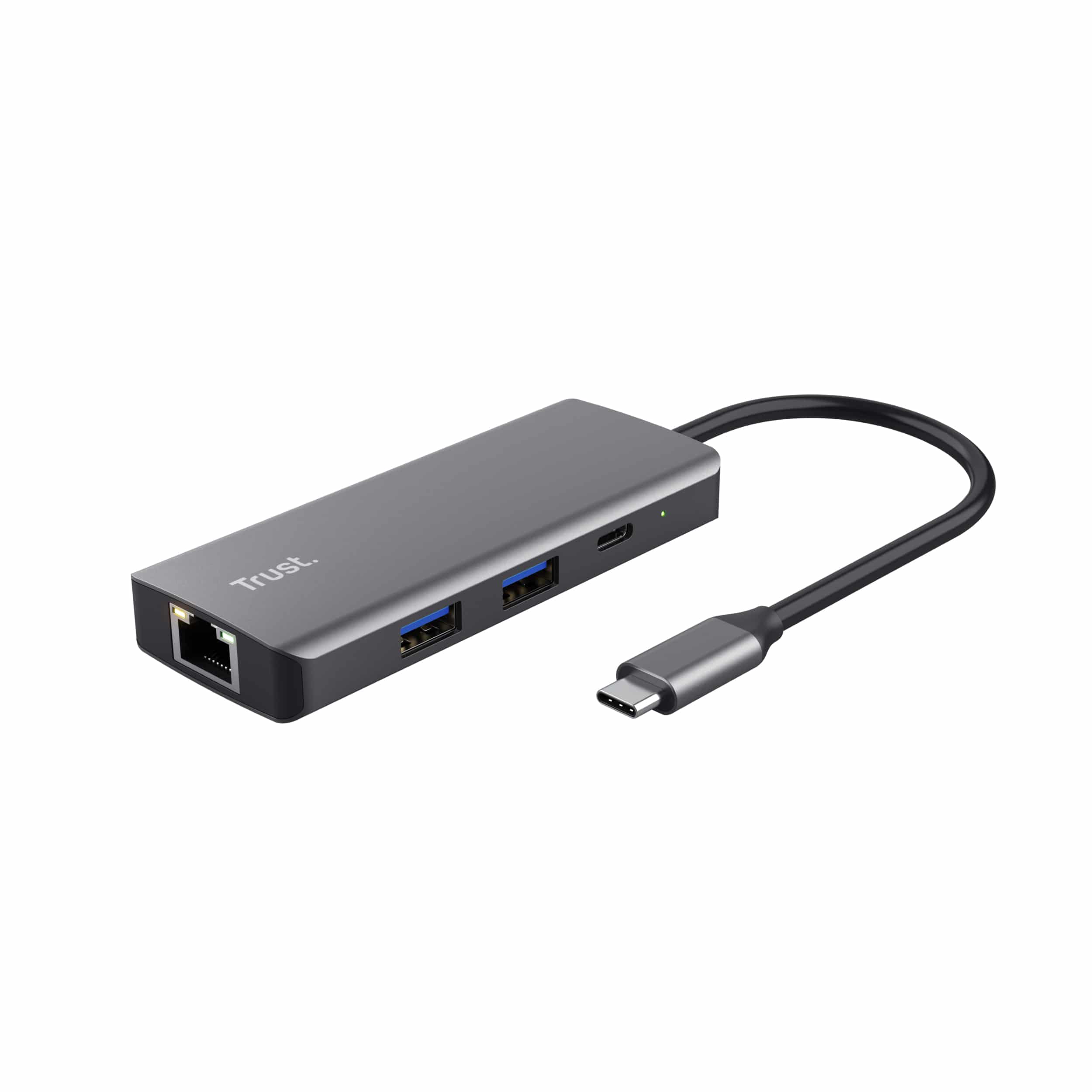 Trust Dalyx 6-in-1 USB-C Multiport Adapter – USB-C hub – Multiport adapter – Laptop docking adapter – 6 poorten – Zilver