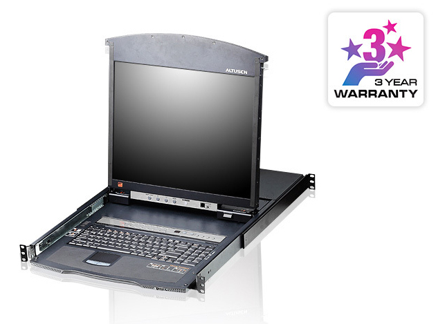 ATEN 16-poorten Cat 5 Dual Rail LCD KVM-switch met poort serieschakeling