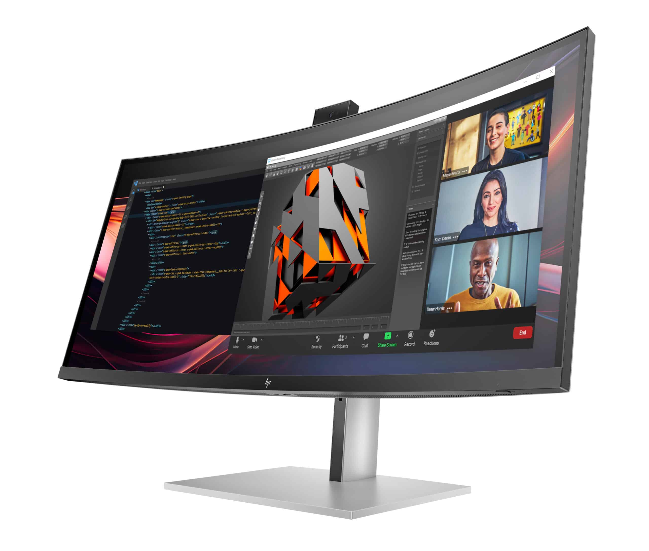 HP Series 7 Pro Serie 7 Pro 34 inch WQHD Conferencing Monitor - 734pm pvc-vrij - Afbeelding 6