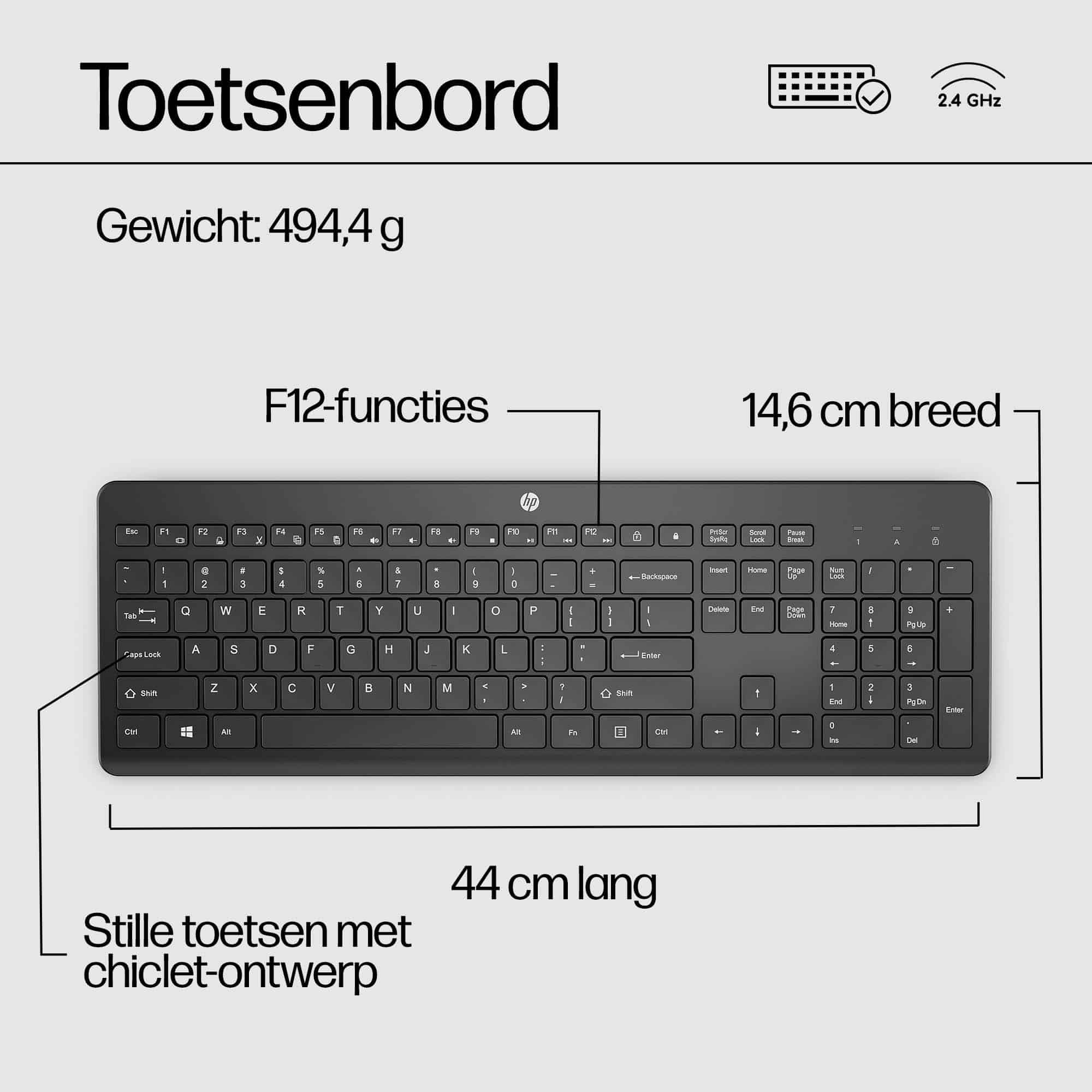 HP 230 draadloos toetsenbord - Afbeelding 2