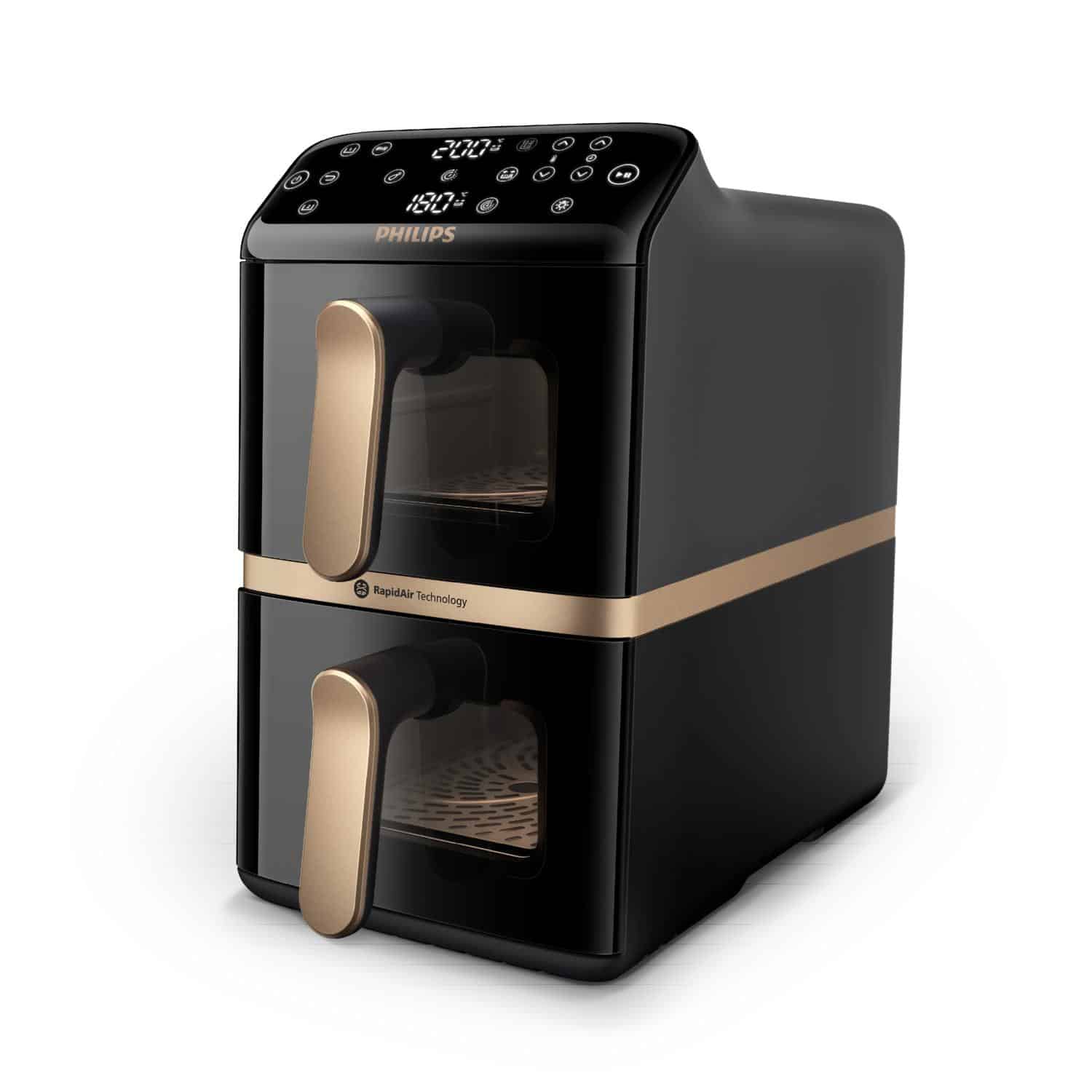 Philips 4000 series Gestapelde Airfryer met twee manden uit de 4000-serie