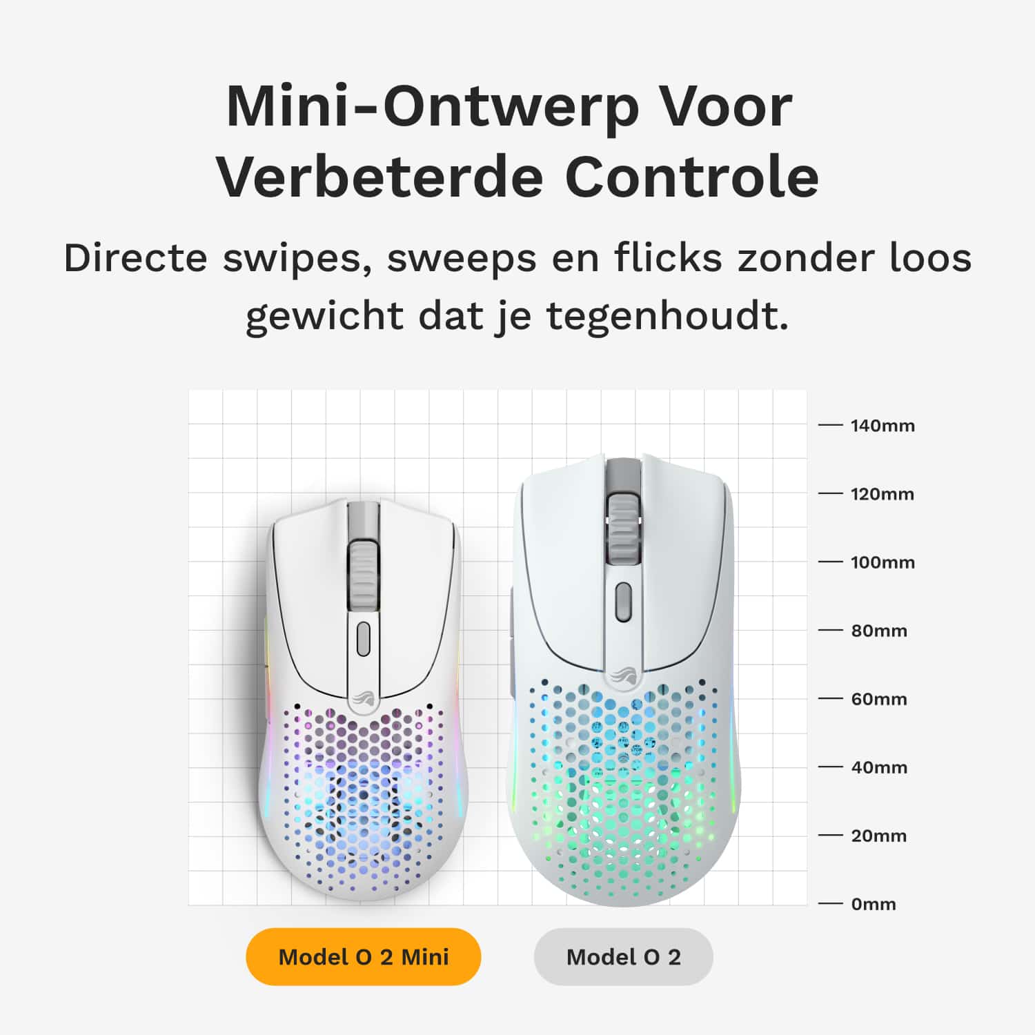 Glorious Gaming Model O 2 Mini Wireless muis Gamen Rechtshandig RF-draadloos + Bluetooth Optisch 26000 DPI - Afbeelding 3