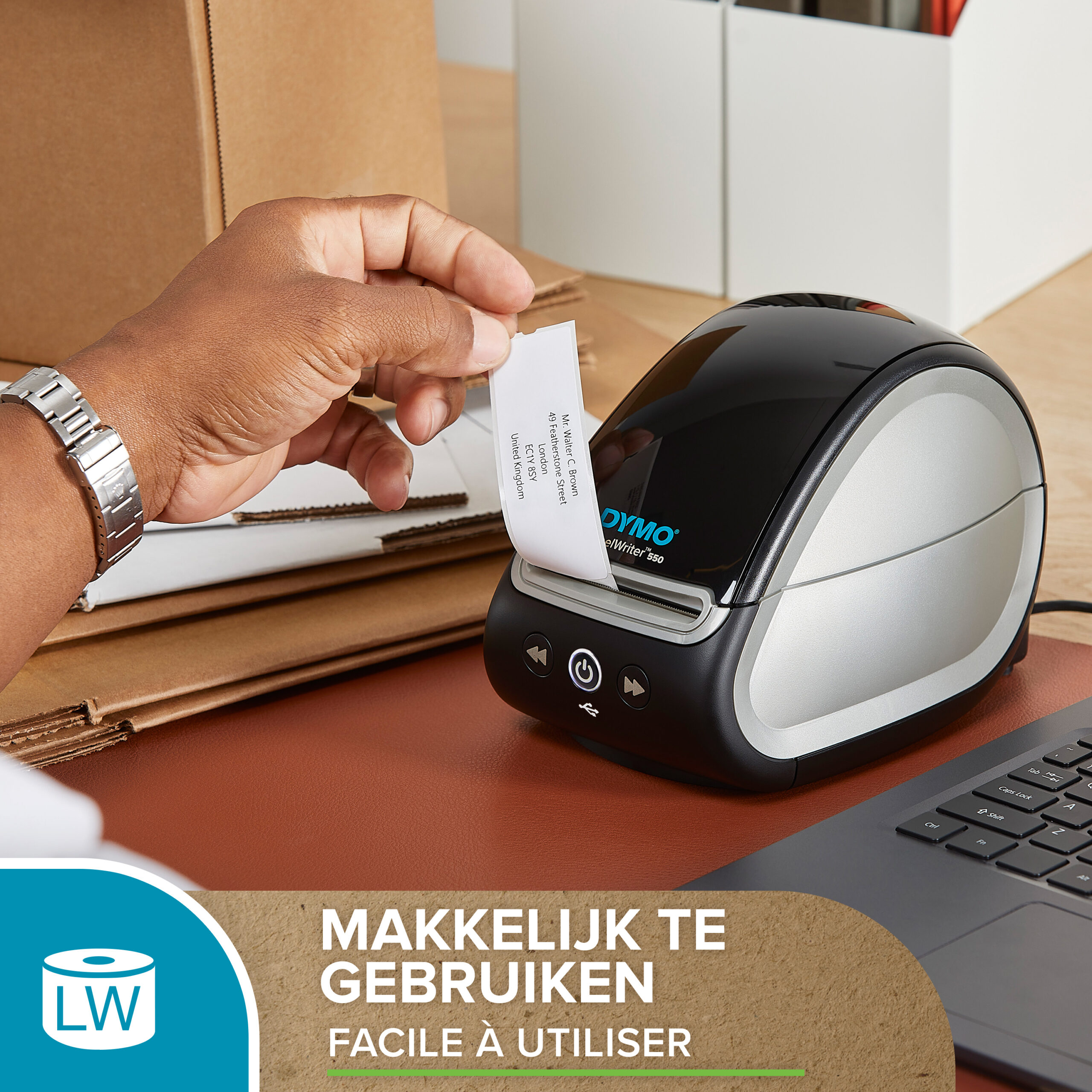 DYMO originele grote LabelWriter adreslabels | 36 mm x 89 mm | 12 rollen met elk 260 labels (1560 zelfklevende etiketten) | Geschikt voor de LabelWriter labelprinters | Gemaakt in Europa - Afbeelding 6