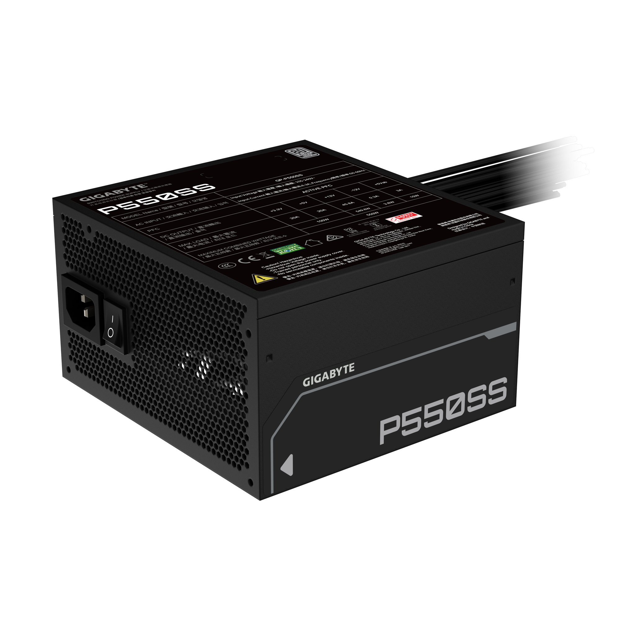 GIGABYTE P650SS power supply unit 550 W 20+4 pin ATX ATX Wit - Afbeelding 6