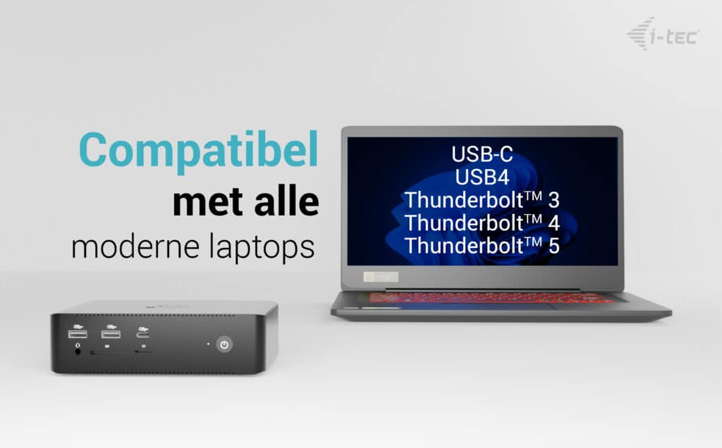 i-tec Thunderbolt5 Quattro Display Docking Station, 5x USB, 2.5 GLAN + Power Delivery 140W - Afbeelding 2