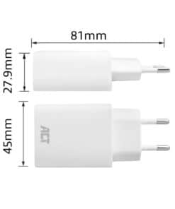 ACT USB-C/USB-A lader 65W 3-poorts met Power Delivery PPS, QuickCharge en GanFast - Afbeelding 2