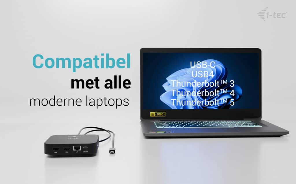 i-tec USB-C Dual HDMI Docking Station with Power Delivery 100 W - Afbeelding 2