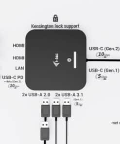 i-tec USB-C Dual HDMI Docking Station with Power Delivery 100 W