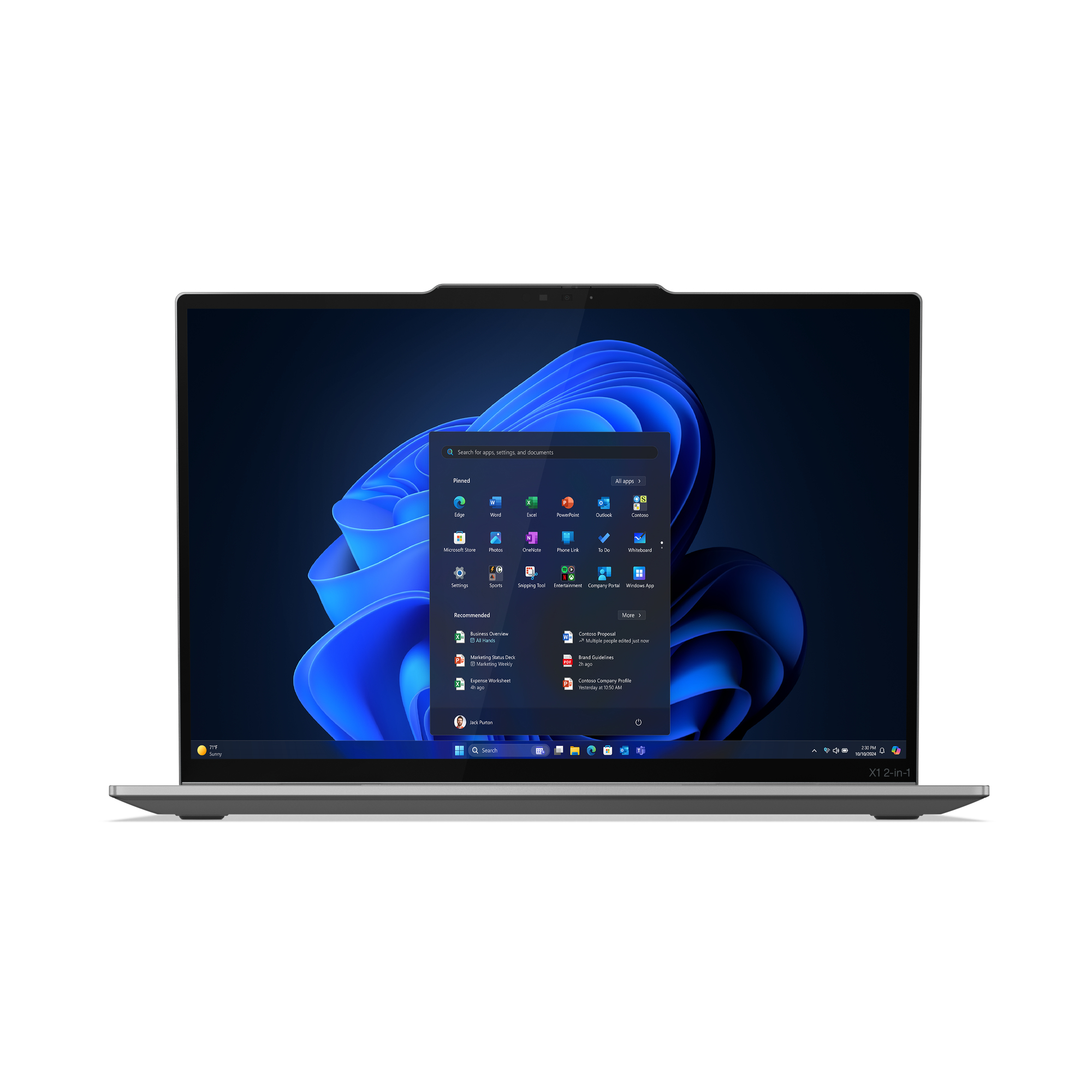 Lenovo ThinkPad X1 2-in-1 Gen 10 Aura Edition Copilot+ PC Intel Core Ultra 7 258V Hybride (2-in-1) 35,6 cm (14") Touchscreen WUXGA 32 GB LPDDR5x-SDRAM 1 TB SSD Wi-Fi 7 (802.11be) Windows 11 Pro Belgisch Grijs - Afbeelding 3