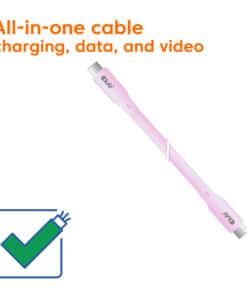 CLUB3D USB C oplaadkabel roze siliconen & tangle-free - Afbeelding 3