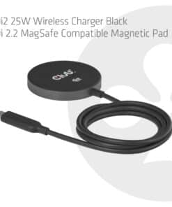 CLUB3D CAC-3027 Qi2 25W draadloze oplader zwart Qi 2.2 MagSafe-compatibel magnetisch pad - Afbeelding 3