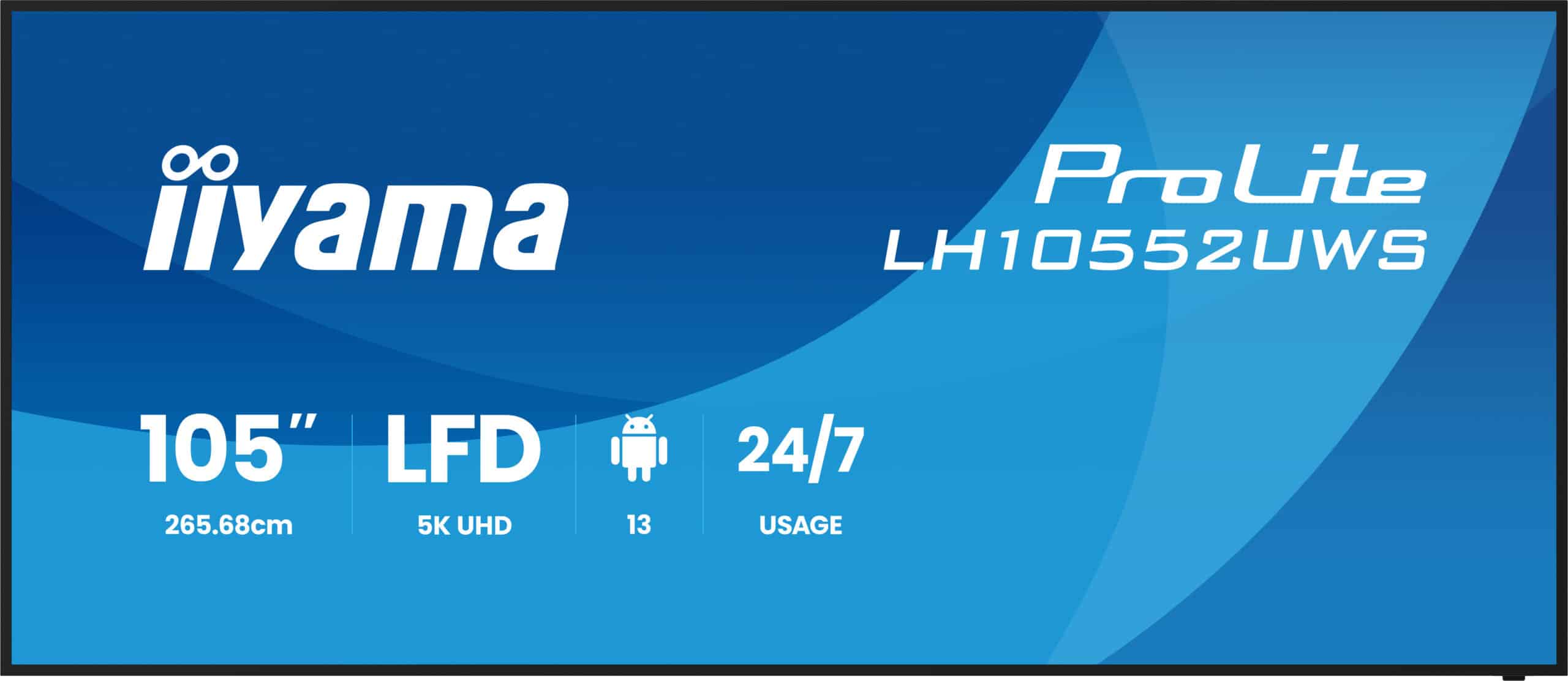 iiyama LH10552UWS-B1AG beeldkrant Kiosk-ontwerp 2,66 m (104.6") Wifi 500 cd/m² UltraWide 5K HD Type processor Android 24/7 - Afbeelding 2