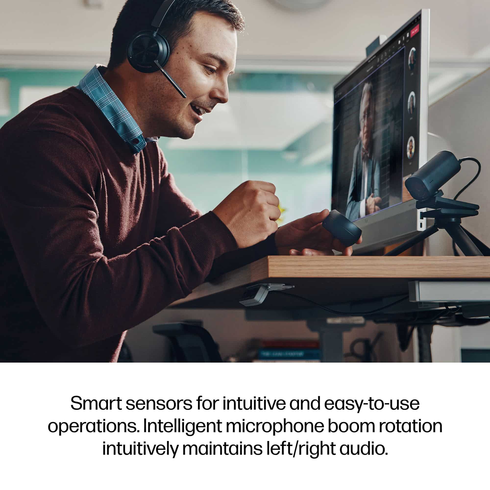 HP Poly Voyager Focus 2 Microsoft Teams Certified USB-C-C Headset +USB-C/A Adapter +Charging Stand