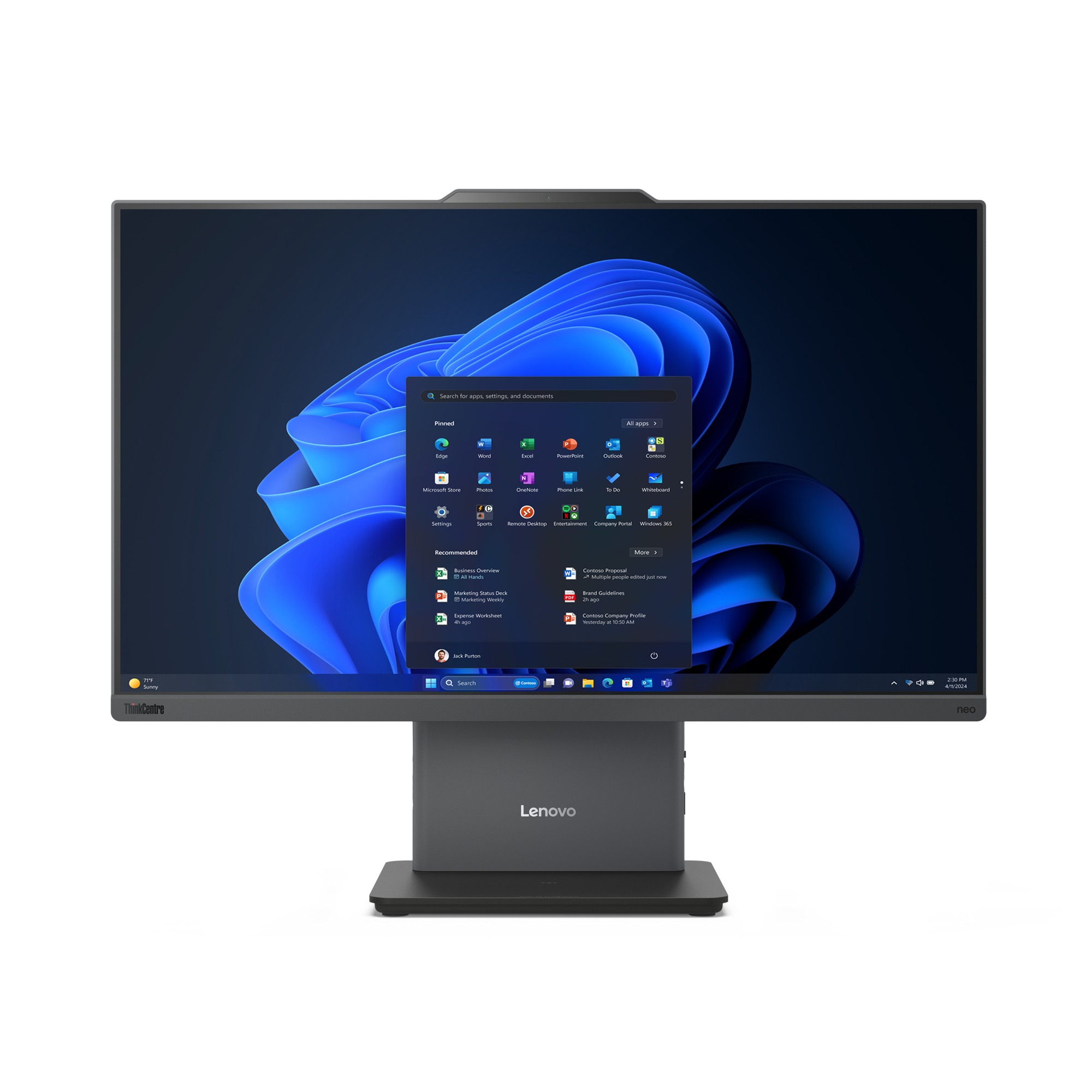 Lenovo ThinkCentre neo 50a 24 Gen 5 Intel® Core™ i5 i5-13420H 60,5 cm (23.8") 1920 x 1080 Pixels Touchscreen Alles-in-één-pc 8 GB DDR5-SDRAM 256 GB SSD Windows 11 Pro Wi-Fi 6 (802.11ax) Grijs