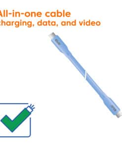 CLUB3D USB C oplaadkabel blauw siliconen & tangle-free - Afbeelding 3
