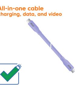 CLUB3D USB C oplaadkabel paars siliconen & tangle-free - Afbeelding 3